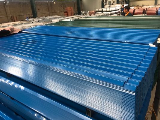 Null Minimum Regelmäßige große Spangel Wellfarbene Stahldachplatte 1,0 mm Dicke Mahlzeitenlänge und Breite Vollhard