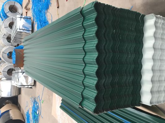 Einfache Installation PPGI Wellplatte Verzinkte Dachplatte Breite 665-1100mm Beschichtet Farbe Gemaltes Baustoff