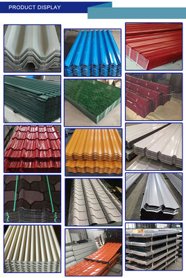 Zinkbeschichtung 30-275g/m2 Trockene ASTM AISI SGCC RAL Farbe Anpassungsfähige galvanisierte Wellbleche PPGI Farbe Stahlfliesen