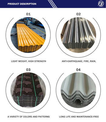 RAL ASTM SGCC Z60 0,2 mm 0,3 mm gewölbte PPGI-farbbeschichtete Dachplatten für langlebige Dachlösungen