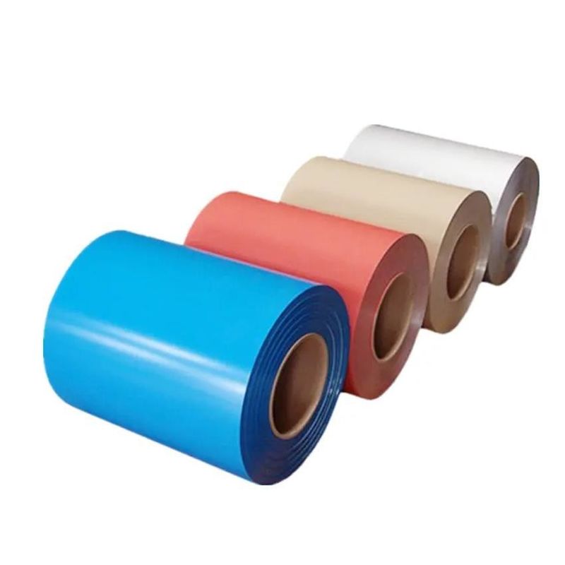 Oberflächenverzinkte beschichtete PPGI COIL ROLL Dx51d Dx52D 0,4 mm 0,5 mm 0,6 mm vorgefärbte Stahlspulen für Baustoffe